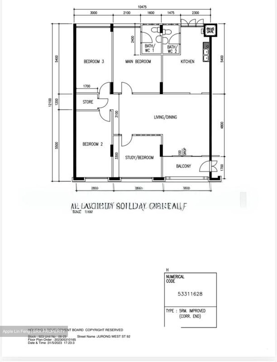 Blk 923 Jurong West Street 92 (Jurong West), HDB 5 Rooms #580929561